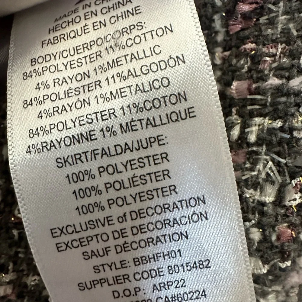 Blueberi Boulevard 2T Girl Formal Dress Tweed Tulle Lined Sleeveless Blingy Tutu